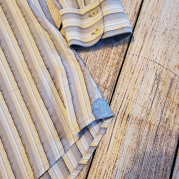 VTG Marlboro classics Blue White Yellow Button Down Shirt L - Picture 9 of 12